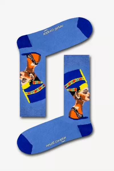 Mavi Cleopatra Renkli Erkek Çorap