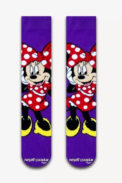Minnie Mouse Renkli Kadın Çorap