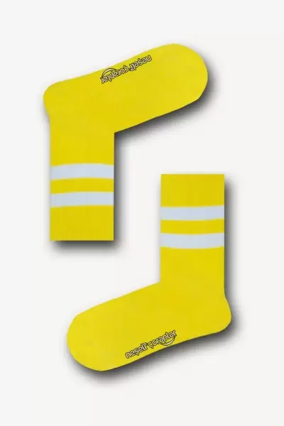 Sarı Renkli Atletik Erkek Çorap