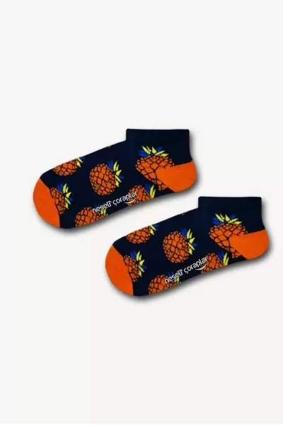 Ananas Desenli Kadın Patik Çorap