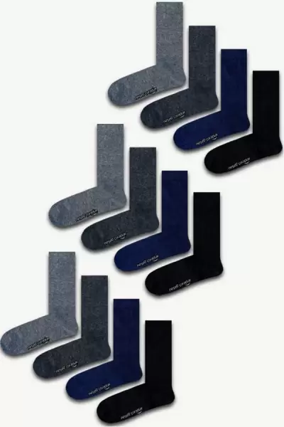 12'li Düz Renkli Çorap Set