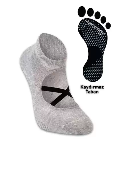 Gri Yoga ve Pilates Kadın Çorap