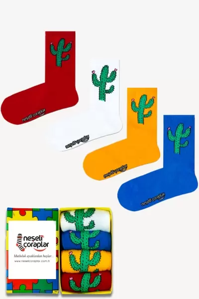 4'lü Kaktüs Atletik Çorap Set