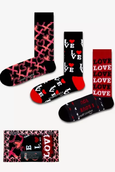 3'lü Xoxo Love Renkli Çorap Set 