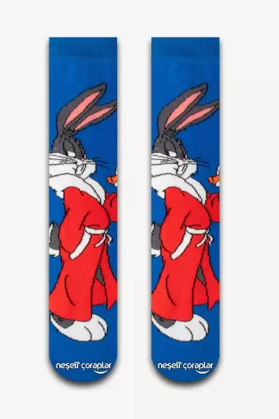 Bugs Bunny Mavi Renkli Kadın Çorap