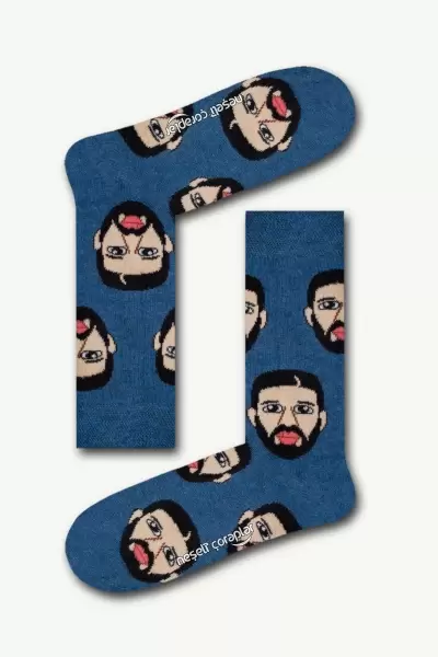 Drake İndigo Renkli Erkek Çorap