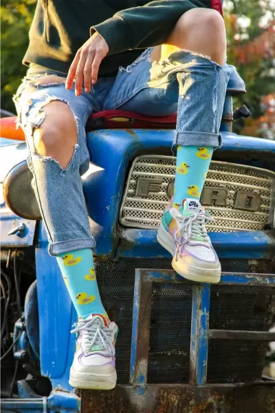 Mavi Ördek Renkli Kadın Çorap