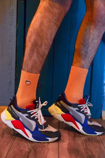 Nakışlı Kayısı Desenli Renkli Erkek Çorap