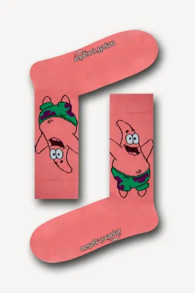 Pink Patrick Desenli Renkli Kadın Çorap