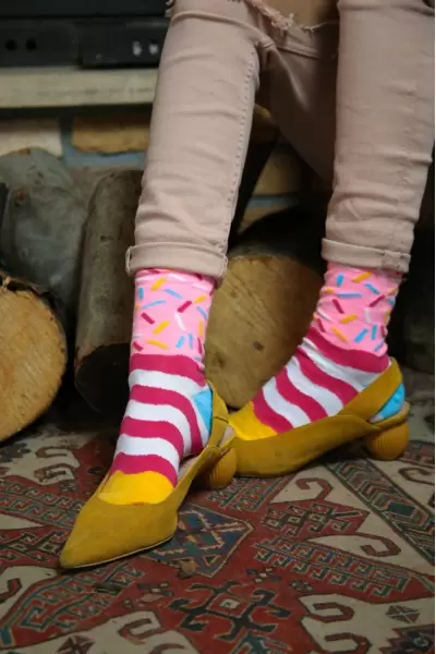 Şekerleme Renkli Kadın Çorap