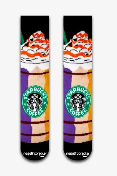 Starbucks Coffee Black Renkli Kadın Çorap
