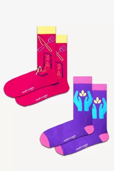 2'li Eleia Renkli Çorap Set