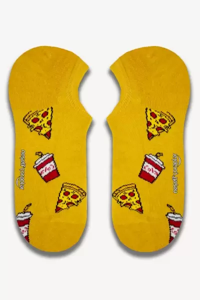 Gold Pizza Kola Renkli Sneaker Kadın Çorap